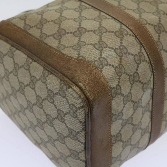 GUCCI GG Canvas Boston Bag PVC Beige Auth 65579 - Picture 10 of 16